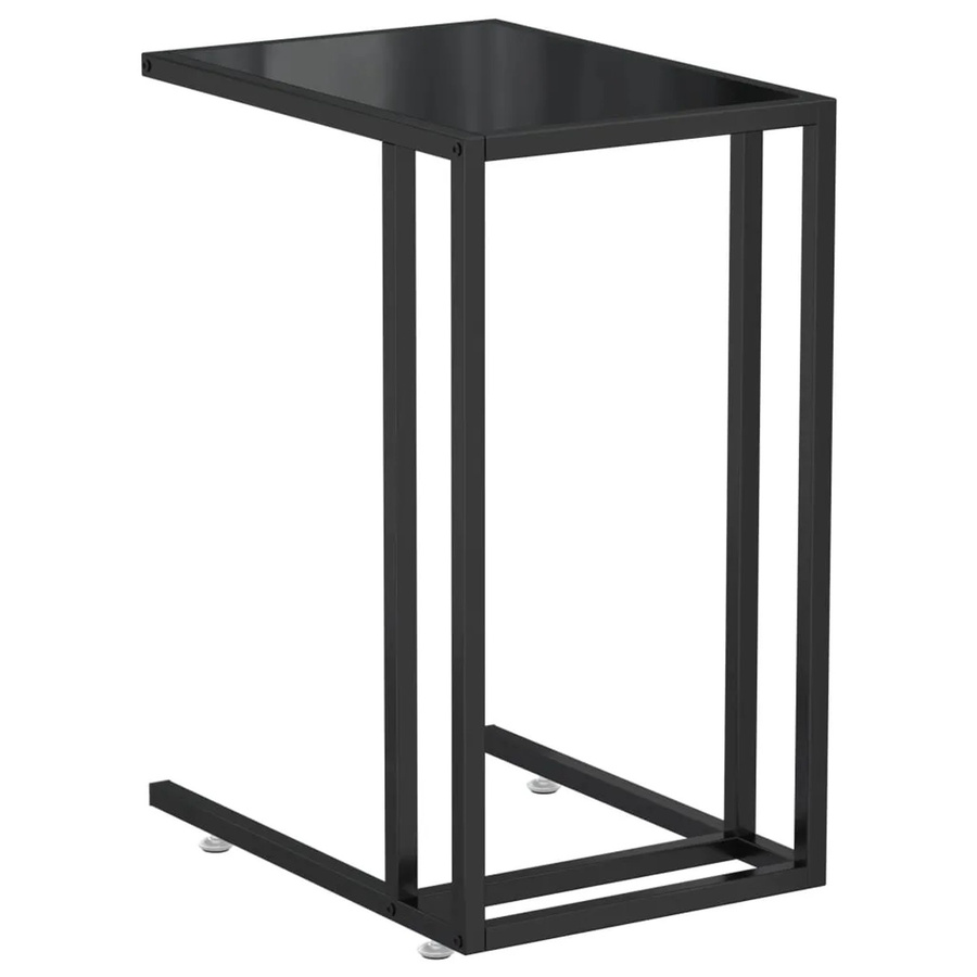 vidaXL Computer-Beistelltisch aus Glas und Eisen in Schwarz, B/T/H: 50 x 35 x 65 cm - Bild 2