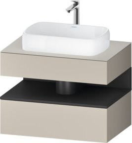Duravit Waschtischunterschrank Qatego in Grau Matt mit einer Schublade und Türen, Wandmontage, B/T/H: 80 x 55 x 60 cm - Bild 1