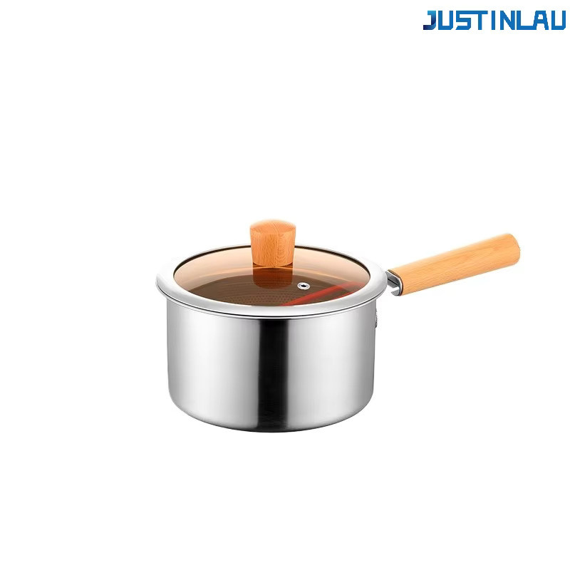 JUSTNLAU Wok-Pfanne aus Edelstahl 304 und Gusseisen in Silber - Bild 2