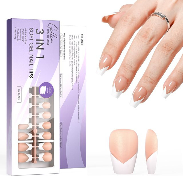 GELLEN Mandel-Nageltips, 150 Stück, Nude, Damen - Bild 1