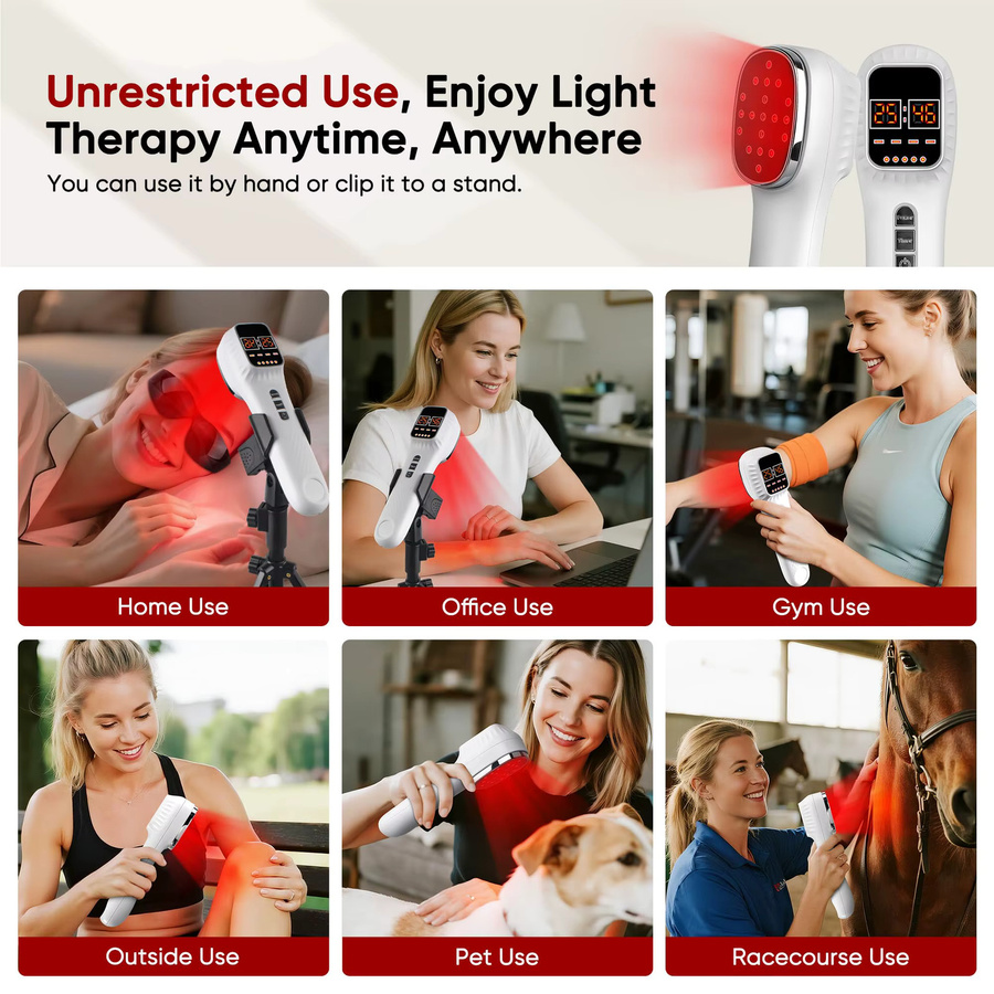 Jitesy Lasertherapiegerät, 3*808nm Infrarot, Handgehalten mit Ständer - Bild 4
