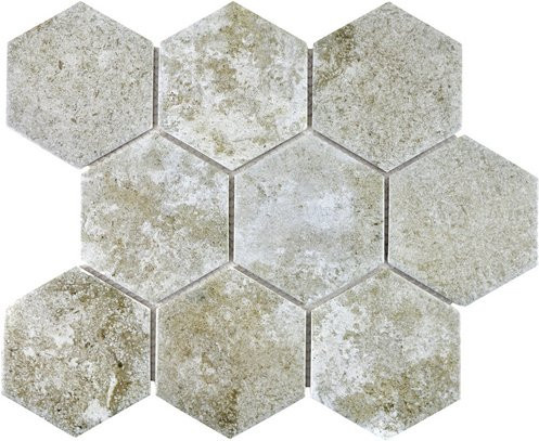 HuH Mosaik Hexa Mosaikfliese in Grau mit Betonoptik, B/L: 29,55 x 25,6 cm - Bild 1