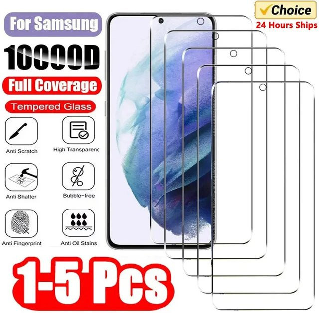 Displayschutzfolie aus gehärtetem Glas für Samsung Galaxy A14 A54 A53 A13 A33 A34 A52S 5G A52 A73 A21S A51 A72 in Transparent - Bild 1