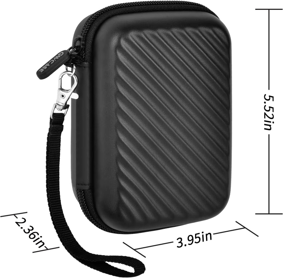 Kasfoti Externe Festplatten-Aufbewahrungstasche für Seagate, UnionSine, Toshiba und WD Elements Tragbare HDD SSD, Schwarz - Bild 4