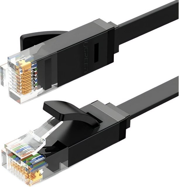 UGREEN NW102 Flaches Cat6 Ethernet LAN Netzwerkkabel, Schwarz, 0,5 m - Bild 1