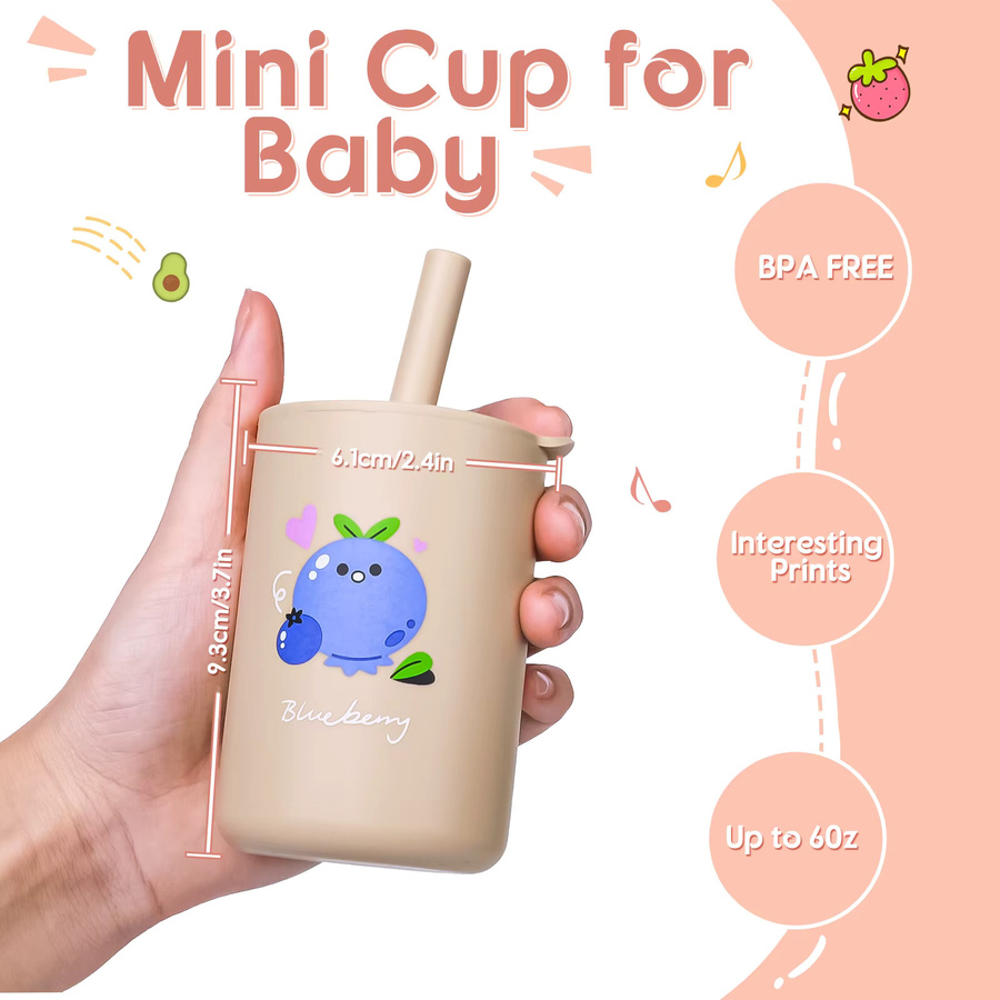Tragbarer Kinder Trinkbecher mit Silikon Stroh für Baby Anfänger, 150 ml - Bild 2