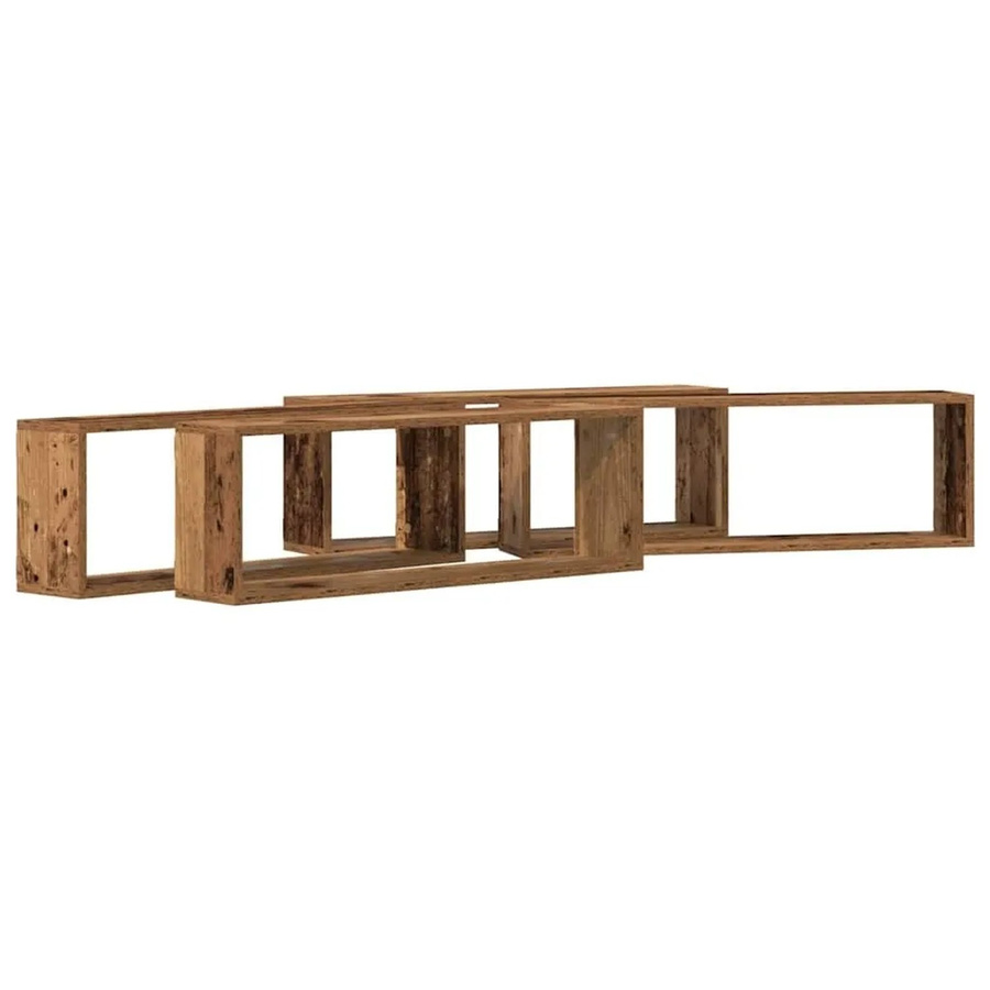 vidaXL Wandregale 4er Set aus Holzwerkstoff in Altholz-Optik Braun B: 80 cm, H: 26 cm, T: 15 cm - Bild 2
