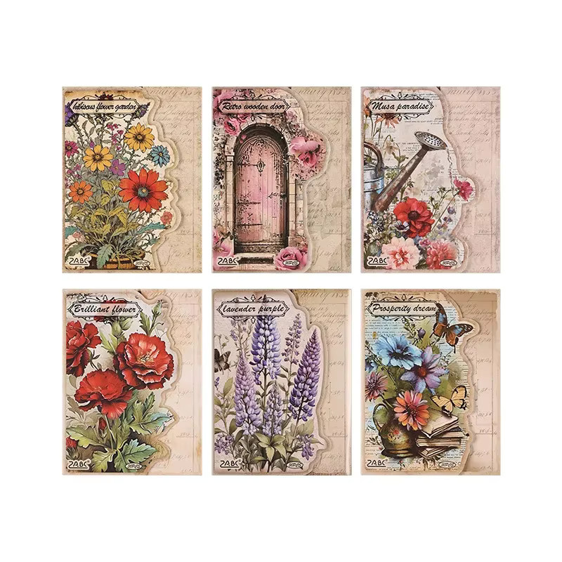 30 Blatt Scrapbooking Papier mit Gartenpflanzen und Retro-Blumen für Journaling und Decoupage, Multicolour, Breite: 10 cm, Höhe: 140 cm - Bild 4