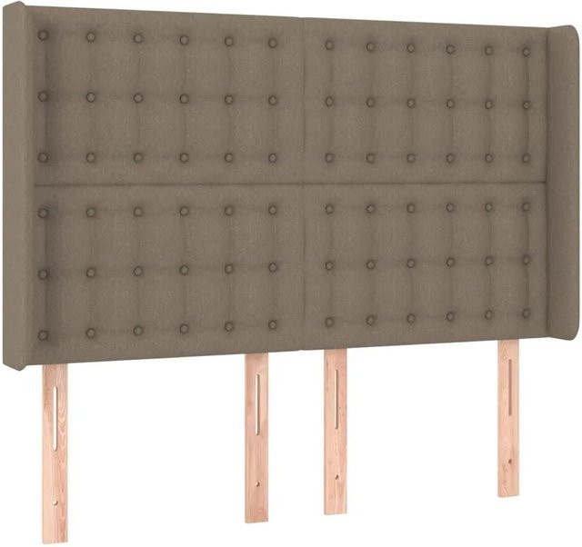 vidaXL Kopfteil mit Ohren in Taupe, gepolstertes Stoff-Design, Breite: 147 cm, Tiefe: 16 cm, Höhe: 118 cm - Bild 1