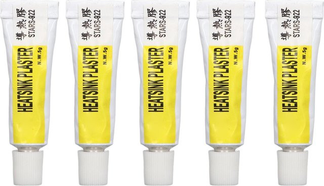 5 Stück Binchi CPU-Wärmeleitpaste, 300 Grad Celsius Hitzebeständig, Isoliertes Thermisches Silikonfett für 3D-Drucker, Weiß - Bild 1
