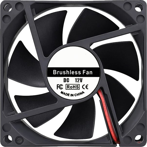 8025 Dual-Ball-Lüfter 80mm Computer-Gehäuselüfter Schwarz B/T/H: 80 x 80 x 25 mm DC 12V 24V 2-Pin - Bild 1