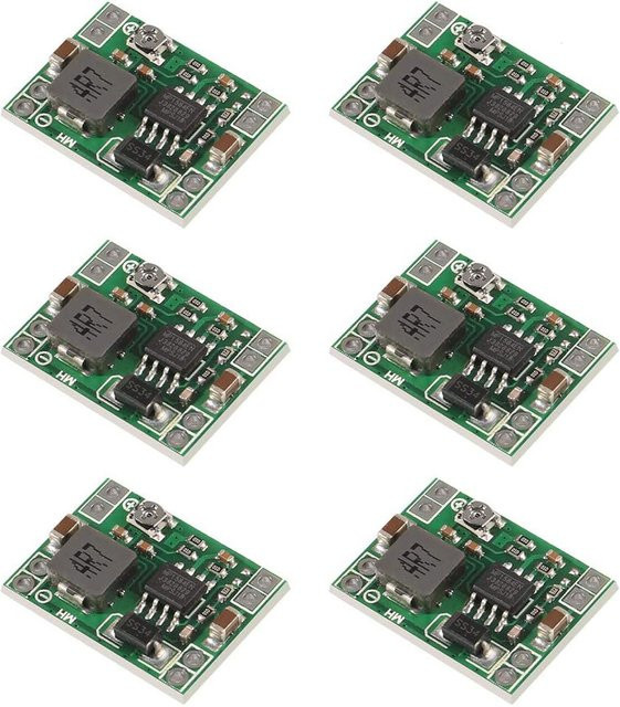 AOKIN 6er Set MP1584EN DC-DC Buck-Wandler Step-Down-Leistungsmodul grün, einstellbare Stromversorgung 3A, 24V bis 3V - Bild 1