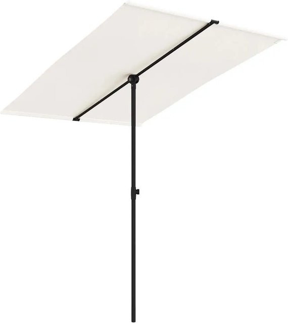 vidaXL Sonnenschirm mit Aluminium-Mast aus Polyester in Sandweiß, B/T/H: 200 x 200 x 215 cm - Bild 1