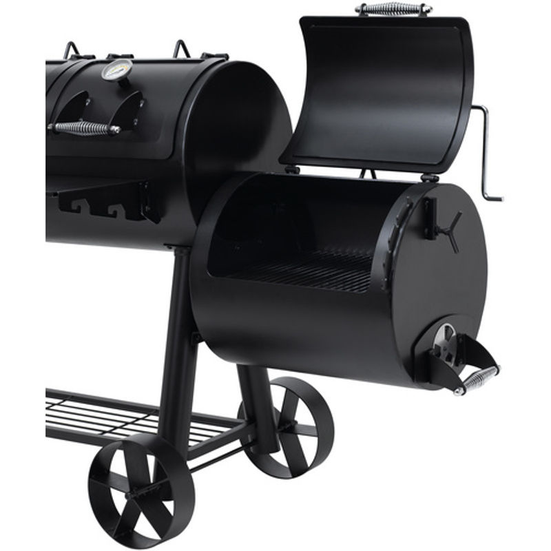 Tepro Indianapolis Offset Smoker Holzkohlegrill mit Thermometer im Deckel Schwarz - Bild 2