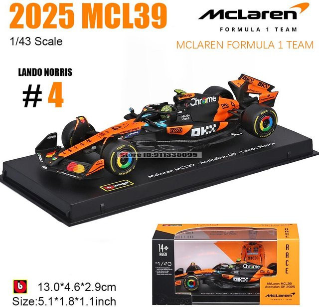 Bburago McLaren F1 Mcl39, Automodell, 1:43, ab 14 Jahren - Bild 1