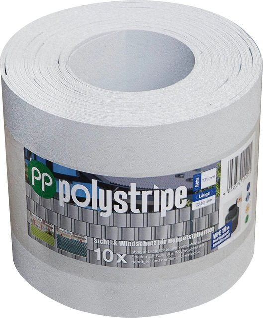 Deutsche Zauntechnik Sichtschutzstreifen Polystripe aus Polypropylen, Grau, B: 253 cm, L: 10 m - Bild 1
