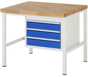 Rau Werkbank 8127A1 mit 3 Schubladen in Braun, B/T/H: 100 x 90 x 84 cm - Bild 1