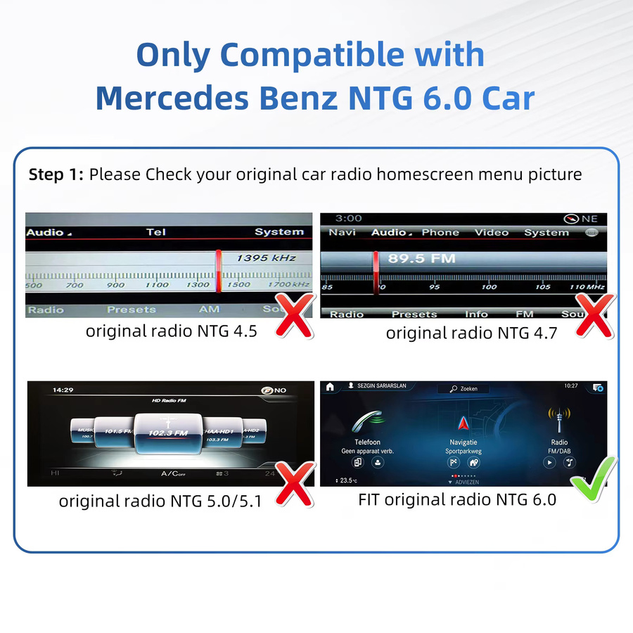 Ezonetronics Kabelloses CarPlay und Android Auto Nachrüstkit für Mercedes Benz NTG 6.0 MBUX System ab 2019 in Silber - Bild 3