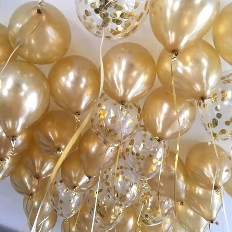 WEIGAO Konfetti Luftballons Set in Gold, 20 Stück Metallic Chrom Ballons für Geburtstagsfeier, Hochzeit, Jahrestag oder Babyparty - Bild 2