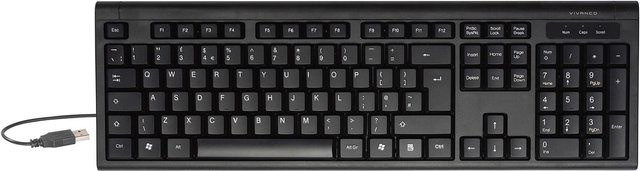 SBS USB-Tastatur in voller Größe mit Ziffernblock und PS2-Adapter, Schwarz, DE-Layout - Bild 1