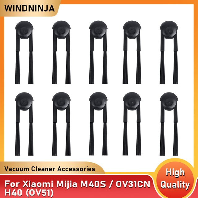 WINDNINJA Seitenbürste für Xiaomi Mijia M40S OV31CN H40 OV51 Roboter-Staubsauger, Kantenbürste Ersatzteil, Schwarz - Bild 1