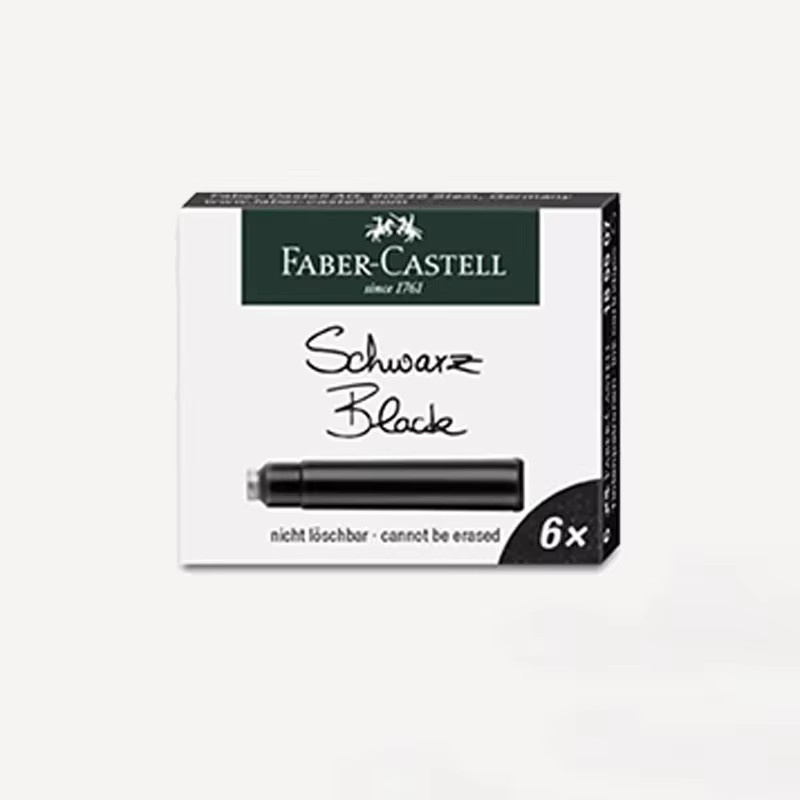 Faber-Castell Tintenpatronen für Füllfederhalter, 6 Stück, blau und schwarz, Nachfüllzubehör nach europäischem Standard - Bild 1