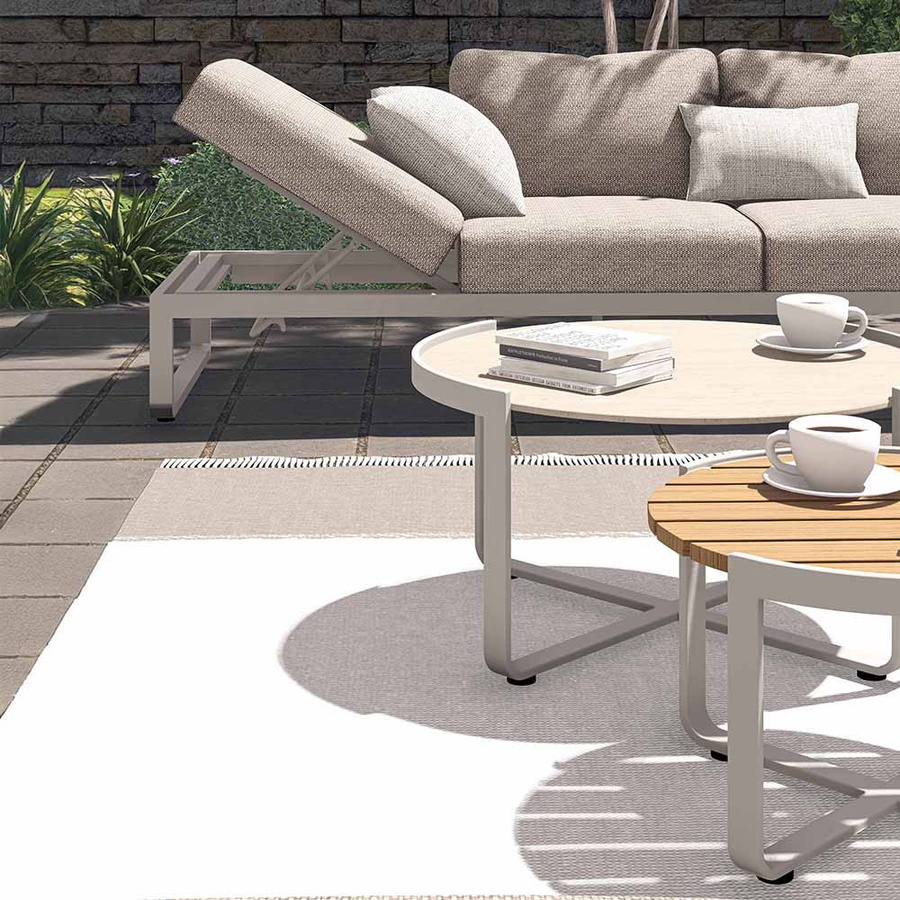 Zebra Fly Loungeset 3-teilig in Beige mit 3-Sitzer Sofa, Tisch und Polstern aus Aluminium - Bild 2