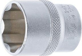 BGS Super Lock Steckschlüssel-Einsatz aus Chrom-Vanadium mit 1/2 Zoll Innenvierkant Antrieb und 24 mm Schlüsselweite in Silber - Bild 1