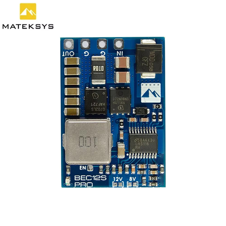 MATEK BEC12S-PRO Spannungsregler BEC Leistungsmodul 9-55V zu 5V/8V/12V 5A Blau für RC FPV Drohnen mit Überstromschutz - Bild 2