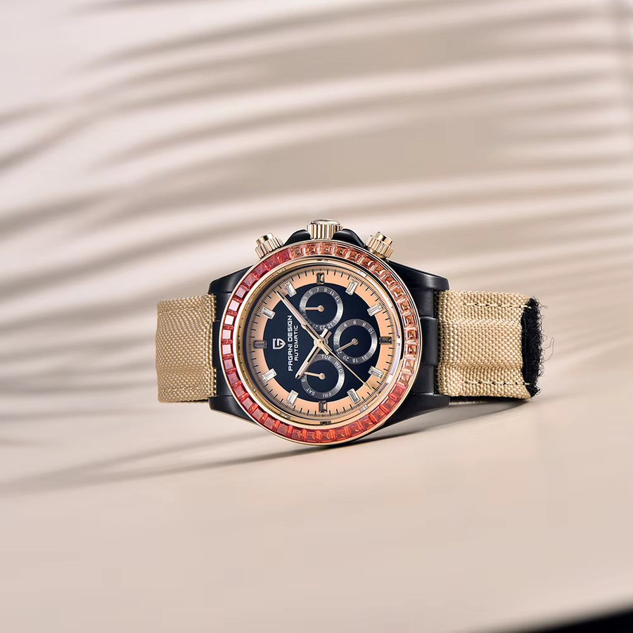 PAGANI DESIGN Chronograph, Automatik, Edelstahl, Regenbogen Lünette, 40 mm, Herren - Bild 5
