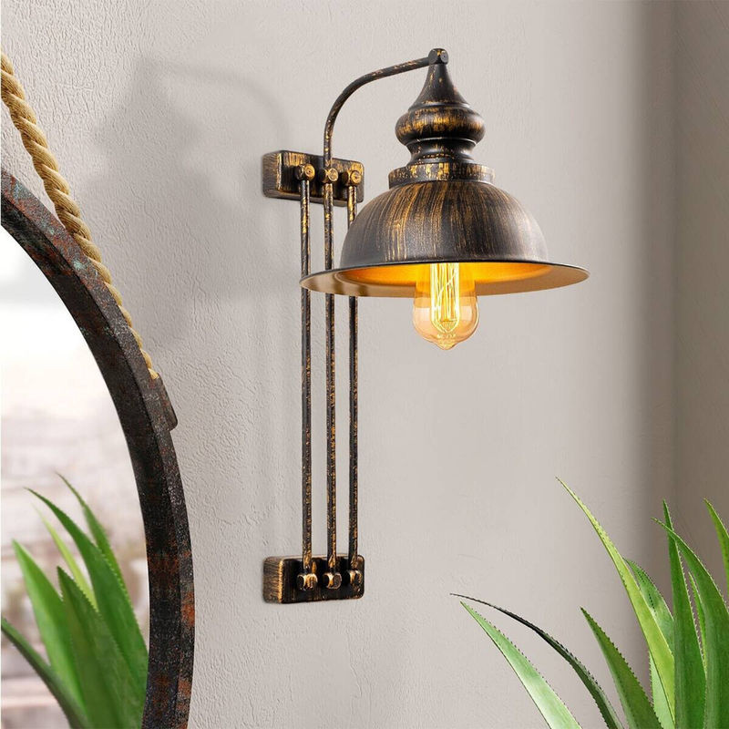 Opviq Wandleuchte aus Metall in Bronze, E27, B/H/T: 32 x 53 x 28 cm - Bild 3