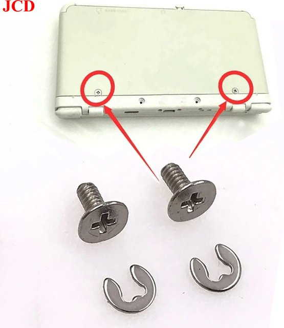 Reparatursatz für Nintendo 3DS LL, 3DS XL und New 3DS: Schrauben für die Batterie-Abdeckung in Silber - Bild 1