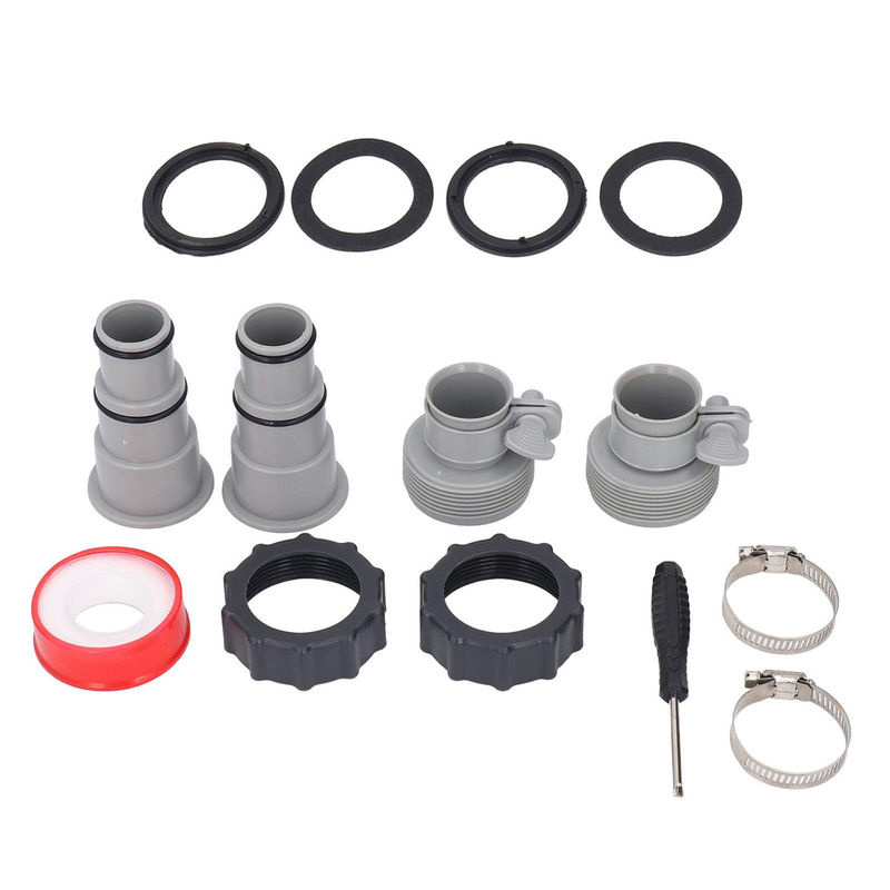 Schlauchadapter-Set mit Gewinde und Ersatzschellen als Rohrverbinder für 1,5- und 1,25-Zoll-Schläuche zur Wartung von Filterpumpen - Bild 7
