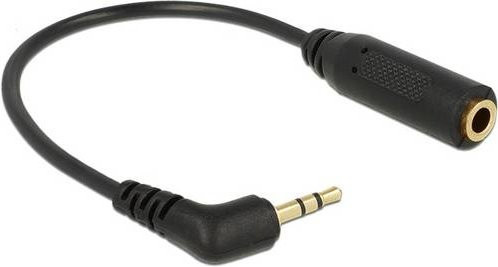 Delock 65672 Audio Anschlusskabel Schwarz mit 2,5 mm Klinkenstecker auf 3,5 mm Klinkenbuchse, Länge: 0,175 m - Bild 1