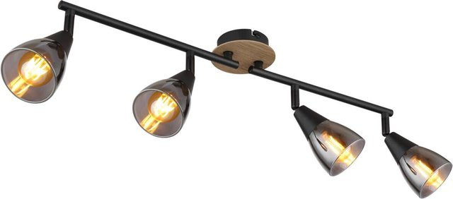 Globo Lighting Spot Mubby Deckenstrahler in Schwarz mit Glas und Metall, E14, 4 Brennstellen, B/H/L: 10 x 19 x 60 cm - Bild 1