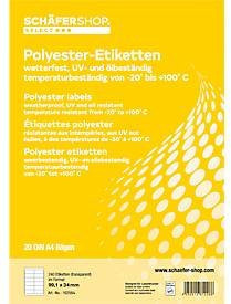 Schäfer Shop Select Wetterfeste Etiketten transparent matt für Laser, B: 9,91 cm, H: 3,4 cm, 20 Blatt - Bild 1