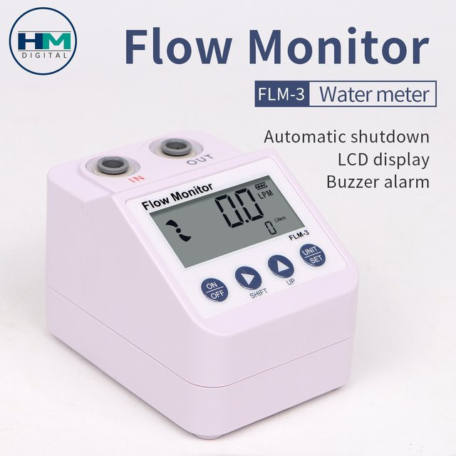 JUANJUAN Wasserdurchflussmesser mit Alarm- und Energiesparfunktion in Weiß, 1/4 Zoll Anschluss - Bild 1