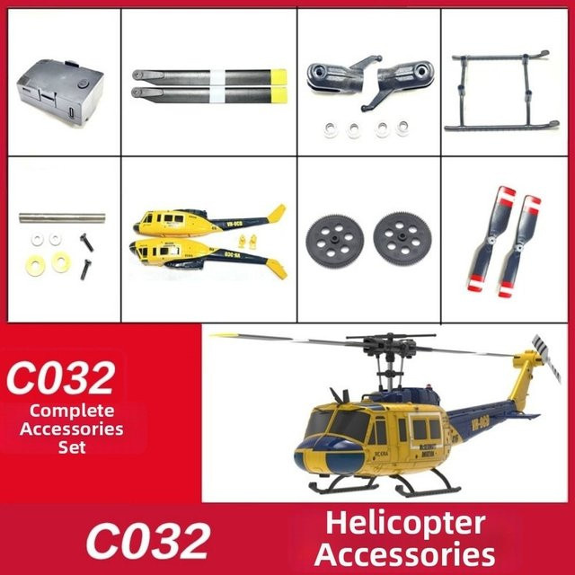 RC ERA RC Helikopter Ersatzteile C032 UH1 Simulationsmodell Flugzeugzubehör, Hauptrotor, Landegestell - Bild 1