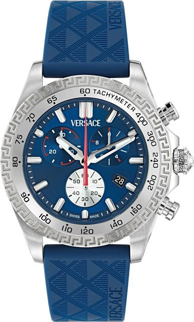 Versace Chronograph, Quarz, Edelstahl, Blau, 44 mm, Herren - Bild 1