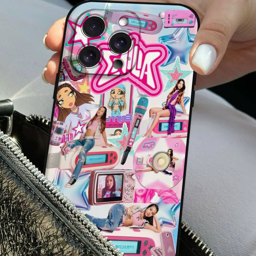 Emilia Mernes MP3 Handyhülle für Apple iPhone 11 bis 17 Pro Max, Weiche Schutzhülle, Schwarz/Multicolor - Bild 6