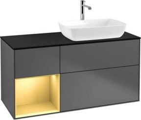 V&B Finion Waschtischunterschrank mit Wandbeleuchtung, Anthrazit lackiert, Breite: 120 cm, Tiefe: 50,1 cm, Höhe: 50,1 cm - Bild 1