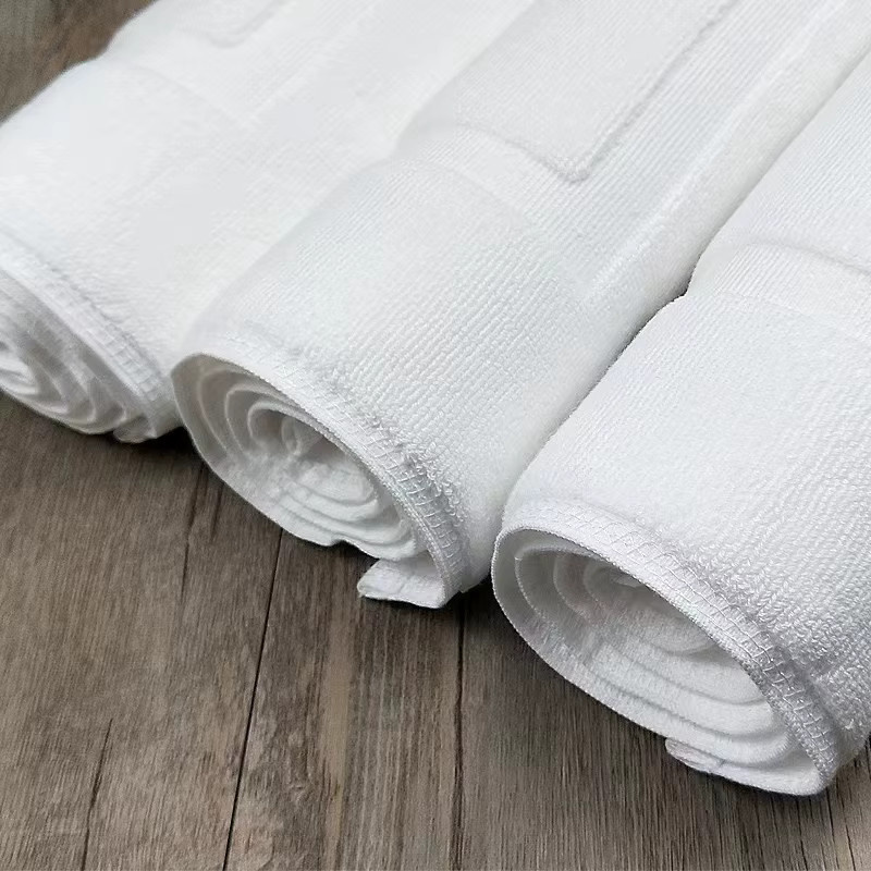 EGW Jacquard Badezimmermatte aus 100 % Baumwolle, weiß, rutschfest, B/B: 50 x 80 cm - Bild 2