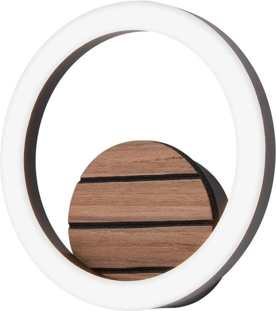 NETTLIFE LED Wandleuchte Ring Modern Up-Down in Holzoptik B/H/T: 20 x 20 x 5,5 cm - Bild 1