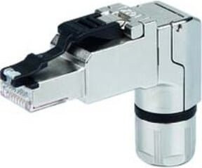Telegärtner Cat.6A Ethernet Stecker gewinkelt MFP8 T568A AWG22-27 Silber - Bild 1