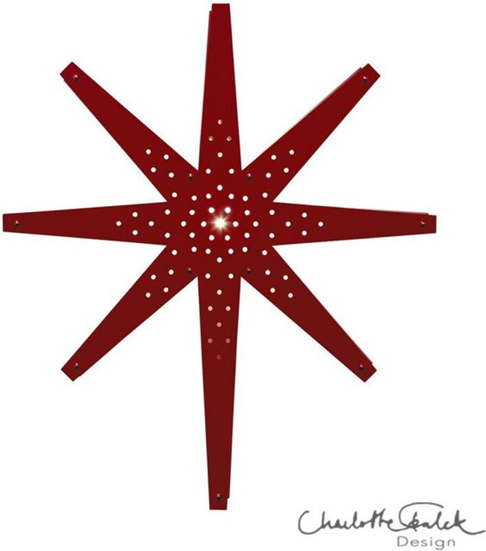 Best Season Holzstern tall 268-45 rot Hängeornament für Weihnachten in skandinavischem Design aus Holz - Bild 1
