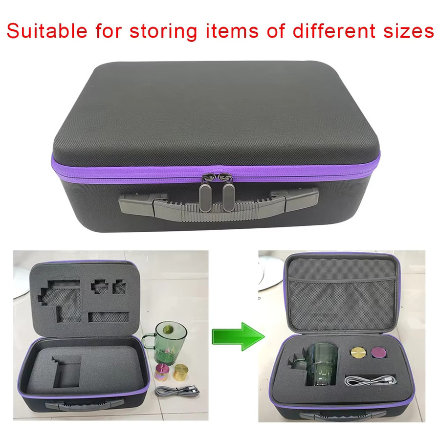 Stoßfeste DIY Hard Carry Case Aufbewahrungstasche mit Schaumstoff und Reißverschluss in Schwarz - Bild 5