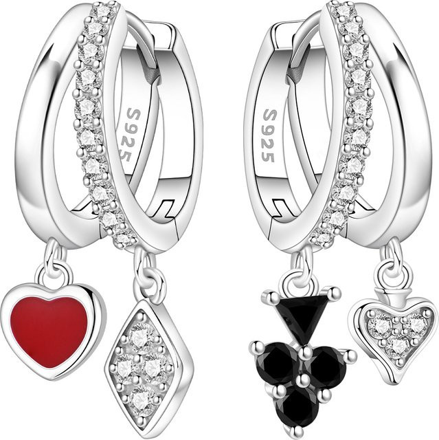 Orstarry Ohrringe, 925 Silber, Zirkonia, Damen, asymmetrisch - Bild 1