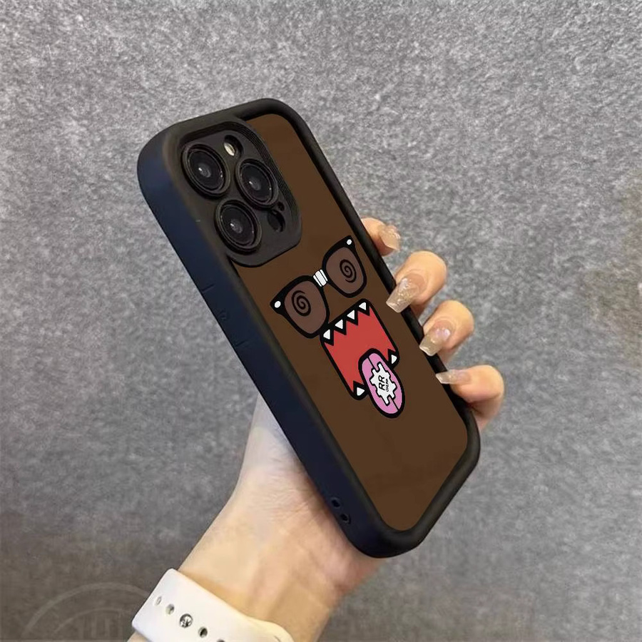 Domo-Kun Silikon Handyhülle für Apple iPhone 17 16 15 14 13 12 11 Pro Max Plus Air Stoßfestes Softcover in Braun - Bild 3