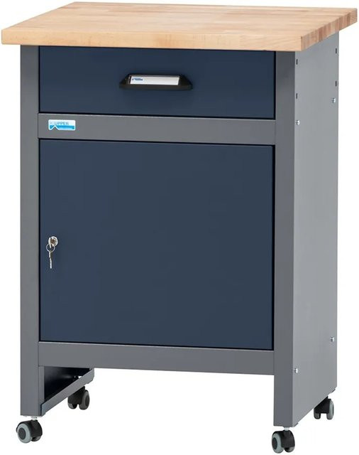 Küpper Werkbank mit einer Schublade und Rollen in Dunkelblau, H x B x T: 84 x 60 x 60 cm - Bild 1