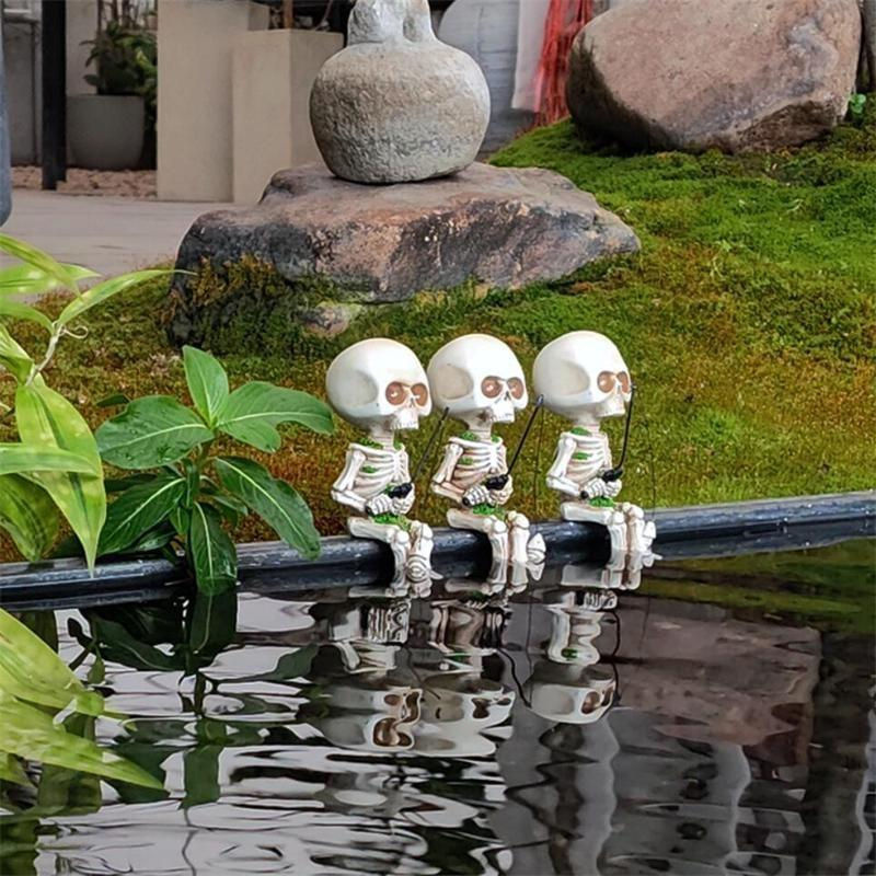 Chenxiaogang Skelett-Angelsitter-Statue aus Kunstharz in Weiß zur Dekoration für Haus und Garten - Bild 10